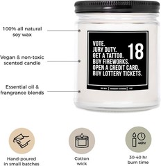 You Nique Designs 18th Birthday Candle 9oz Gifts for Mahogany Teakwood