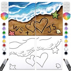 VALLSIP 2 Pack Paint and Sip Canvas Painting 8×10 inches, Variety of colors