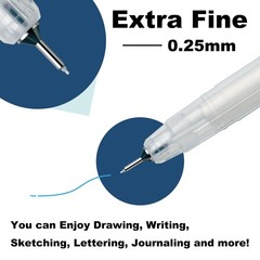 Karappo Pen, 0.25mm Extra Fine tip 5pcs set, Empty refillable ink pen, for le…