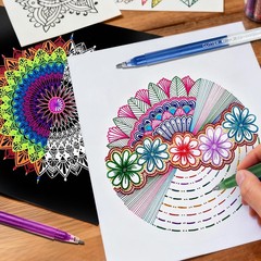 120 Color Pens for Adult Coloring Books,1.0mm Bullet Tip Acrylic Pens,Glitter…