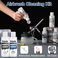 Airbrush Cleaning Kit – Pot, 6 Cleaners & 2 Thinners for Water-Based & Acrylic P