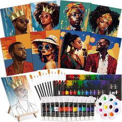 36 Pcs Paint and Sip Kit for Adults 8”X10” Pre Drawn Canvas for Painting DIY A
