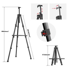 Easels for Painting 35 inches (W) x 35 (D) x 63 (H), black