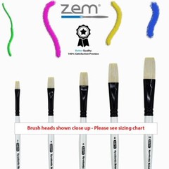 AS-234 White Bristle Synthetic Flats Brush Set 5 pcs