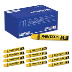 Markal 80221 B Paintstik Solid Paint Ambient Surface Marker, Yellow, 11/16″ x…