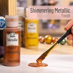 Metallic Acrylic Paint in Assorted Colors 2 Ounce, 676 Inca Gold