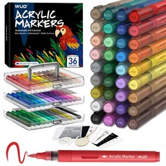 36 Colors Acrylic Paint Markers, Automatic Ink Control Brush Tip Pens, Water-…