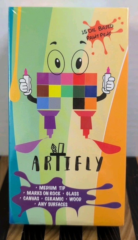 15 Colors Oil Based Paint Pens, Permanent Marker for Metal, Wood, Canvas Artifly