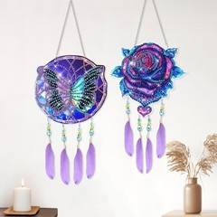 2PCS Diamond Painting Suncatcher Kit, Hanging Diamond Art Painting Suncatcher…