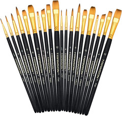 20Pcs Art Painting Brush Set for Acrylic Watercolor Gouache Hobby Craft Face …