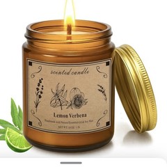 Scented Candle for Home, 16oz Soy Wax Candle, 100 Hour Burn Large, Lemon Verbena