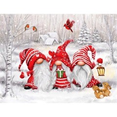 NAIMOER Christmas Gnomes Diamond Painting Kits for Adults, 5D Mittel, Red