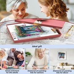 Acudotr Windows Flower Diamond Painting 12 inches x 12 inches, Multicolor