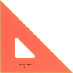 Pacific Arc Drafting Triangle, 6-inch, 45/90 Degrees, Fluorescent Orange