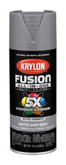 Krylon Fusion All-In-One, Matte, Deep Gray, 12 Ounce (Pack of 1), Gray