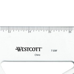 Westcott Clear Acrylic Ruler with Stainless Steel Edge and Graduated Grids
