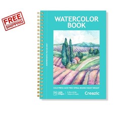 Travel-Friendly Watercolor Paper Pad – Spiral Bound, 24 Sheets 5.5″x8.5″