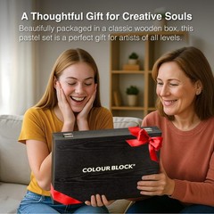 100 Colors Soft Pastels Set in Wooden Box – Vibrant Chalk Art Kit for Drawing