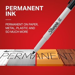 2 Pack Ultra Fine Point Black Permanent Markers – Non Toxic & Smear Resistant