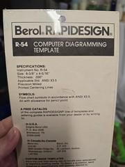 Berol RapiDesign Template R-54 Computer Diagramming Template NIP Sealed