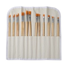 Paintbrush long Handle Synthetic Set by Artist Loft, Gold, 19 Counts
