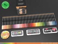 36 Acrylic Paint Pens Skin and Natural Earth Tone Marker Set For Rock Painting,