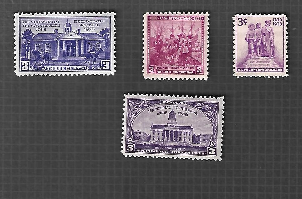 1938 Complete Year Set of Mint Vintage Commemorative U.S. Postage Stamps! MNH