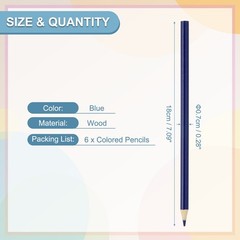 6Pcs Blue Colored Pencils Set for Artists Art Painting