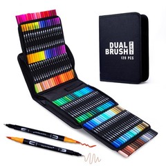 120 Colors Dual Tip Markers Pens Set,Brush Fine Tips Adults Art Paint Marker …