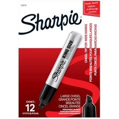 King Size Permanent Markers, Black, 12 Count