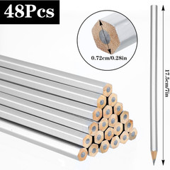 48 Pack Silver Streak Welders Pencil Metallic Marking Pencil Metal Pencils for M