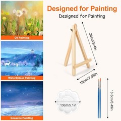 16 Pack 8x10in Canvas Painting Kit, Canvases Board & Easel & Acrylic Paint Se…