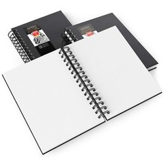 Arteza Sketchbook | Spiral-Bound Hardcover | Black | 5.5 x 8.5” – Pack of 3