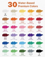 Acrylic Paint Markers Brush Tip 30 Colors, WaterBased NoBleed Markers with Au…