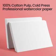 100 Cotton Watercolor Paper 5×7 Inch 140lb/300gsm Double-Sided 10 Sheets
