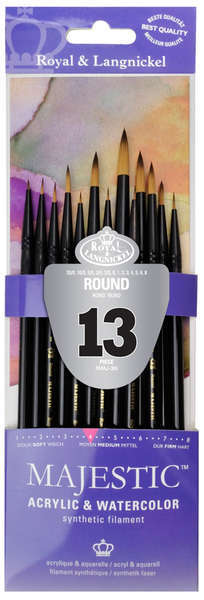 Royal Majestic Detail, Round Artist -Craft- Face & Body Paint Brush Set