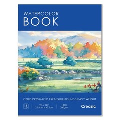 9×12 Inch Watercolor Paper Pad 140lb/300gsm Cold Pressed Blue Art Sketchbook
