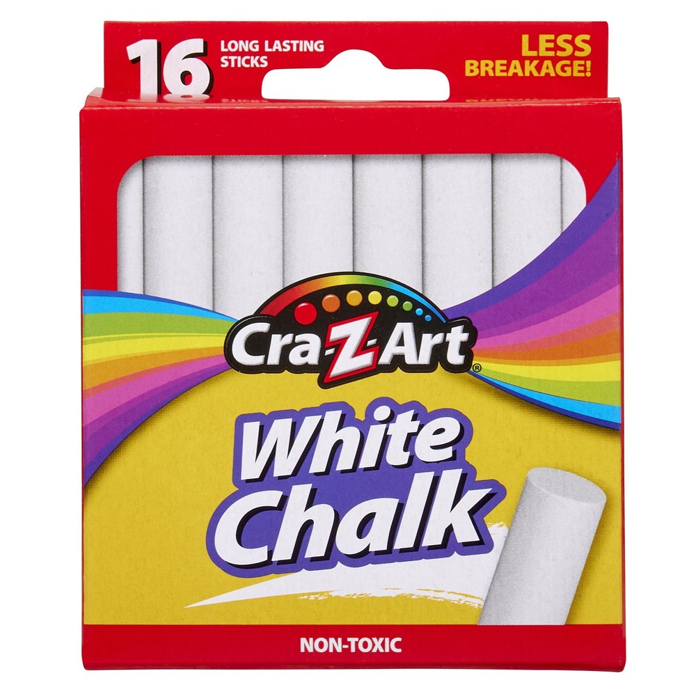 Cra-Z-art White Chalk, 16 Count (10800-48) 16 (Pack of 1), white