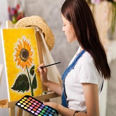 Watercolor Paint,48 Colors Washable Watercolor Paint Set With Brush, Refillab…