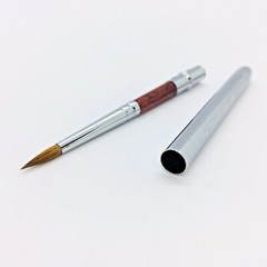 1Pc Round Tip Nail Makeup Art Brush #00 Metal Handle 100% Red Kolinsky Sable