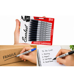 Everlast Permanent Marker Black 10 Pack Fine Point Office School Writing Marker