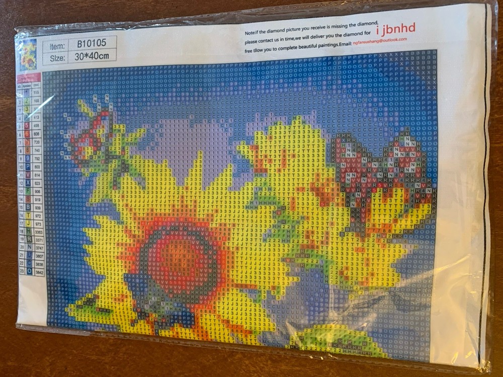 i Jbnhd Diamond painting Kit Sunflower and butterflies 30cm x 40cm (12” X 16”)