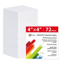 Simetufy 72 Pack 4x4inch Mini Canvas Boards Small Painting Canvas 100% Cotton…