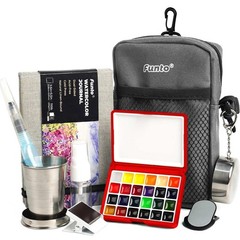 Funto Mini Watercolor Paint Set, 24 Fl Oz (Pack of 1), 24-Color Red Set