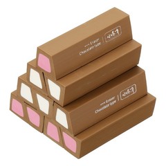 Pencil Erasers Rubber, 10 Pcs Art Eraser Scented, Dark Brown/Dark Pink/White