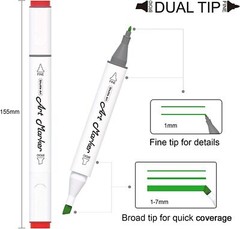 Shuttle Art 51 Colors Dual Tip Alcohol Based Art Markers, 50 Colors plus 1