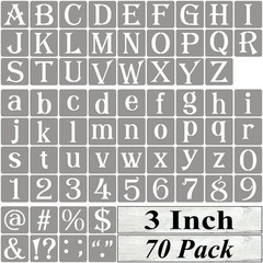 3 Inch Alphabet Letter Stencils for Painting – 70 Pack 3 Inch, White