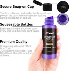Iridescent Acrylic Paint, Set of 18 Chameleon Colors, 2 oz/60ml Bottles, Colo…