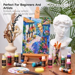 100 Colors Acrylic Paint, 2oz/60ml Bottles, Include 2 Sets of 12 Paint Brushe…