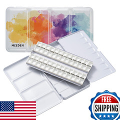MEEDEN Empty Watercolor Palette Tin, 48 Half Pans – Travel Water Color Paint